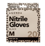 Agenda Black Nitrile Gloves Pack of 20