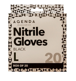 Agenda Black Nitrile Gloves Pack of 20