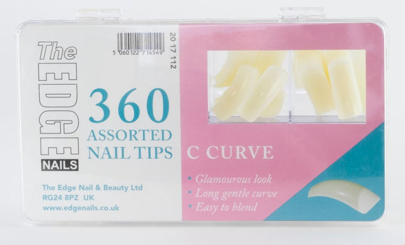The Edge C Curve Tips 360 Assorted Box
