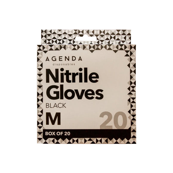 Agenda Black Gloves 20 Pack