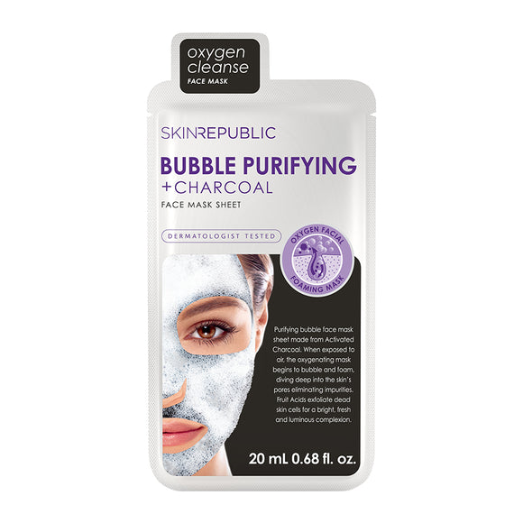 Skin Republic Bubble Purifying + Charcoal Sheet Mask