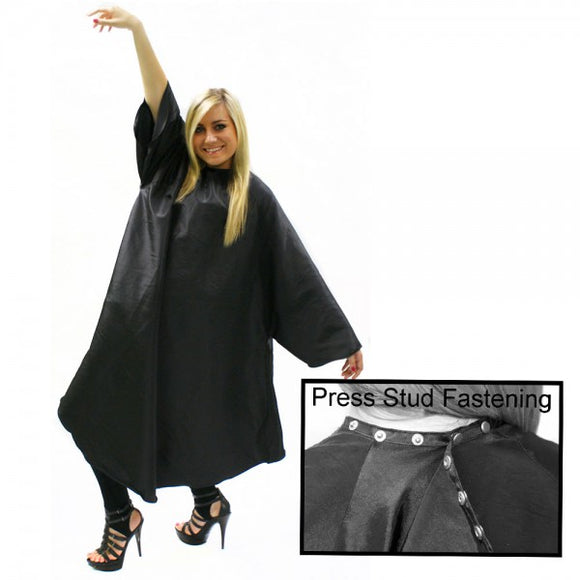Hair Tools Sleeved Gown Black With Poppers